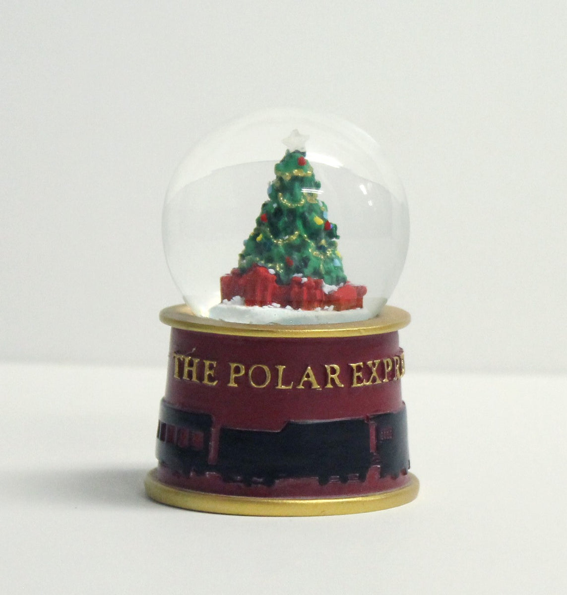 THE POLAR EXPRESS™ Snow Globe 45mm Christmas Tree Lighted Rail Retail