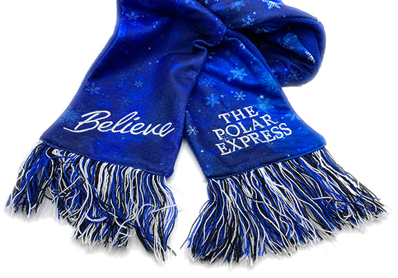 The Polar Express Embroidered Scarf