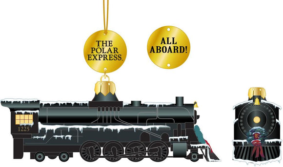 THE POLAR EXPRESS™ Ornament Hand Blown Glass Train & Wreath